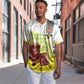 Melkam Enkutatash Ethiopian Baseball Jersey Kebero Drum With Adey Abeba Flower - African Pride