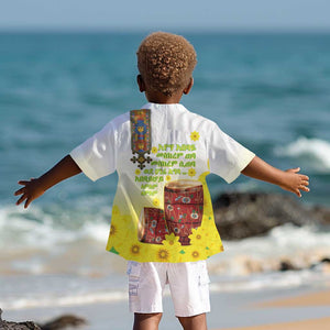 Melkam Enkutatash Ethiopian Kid Hawaiian Shirt Kebero Drum With Adey Abeba Flower - African Pride