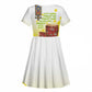 Melkam Enkutatash Ethiopian Kid Short Sleeve Dress Kebero Drum With Adey Abeba Flower - African Pride