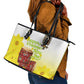 Melkam Enkutatash Ethiopian Leather Tote Bag Kebero Drum With Adey Abeba Flower - African Pride