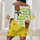 Melkam Enkutatash Ethiopian Off Shoulder Short Dress Kebero Drum With Adey Abeba Flower - African Pride