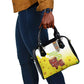 Melkam Enkutatash Ethiopian Shoulder Handbag Kebero Drum With Adey Abeba Flower - African Pride