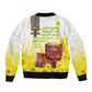 Melkam Enkutatash Ethiopian Sleeve Zip Bomber Jacket Kebero Drum With Adey Abeba Flower - African Pride