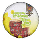 Melkam Enkutatash Ethiopian Spare Tire Cover Kebero Drum With Adey Abeba Flower - African Pride
