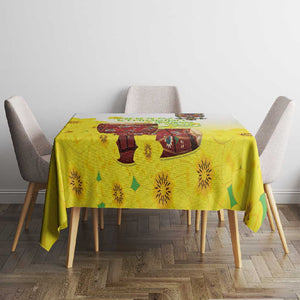 Melkam Enkutatash Ethiopian Tablecloth Kebero Drum With Adey Abeba Flower - African Pride