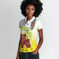 Melkam Enkutatash Ethiopian Women Polo Shirt Kebero Drum With Adey Abeba Flower - African Pride