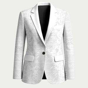 Nigeria Osun-Osogbo Festival Blazer White Lily Lei With Yoruba Pattern