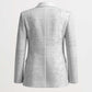 Nigeria Osun-Osogbo Festival Blazer White Lily Lei With Yoruba Pattern