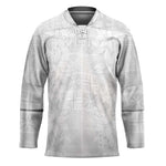 Nigeria Osun-Osogbo Festival Hockey Jersey White Lily Lei With Yoruba Pattern