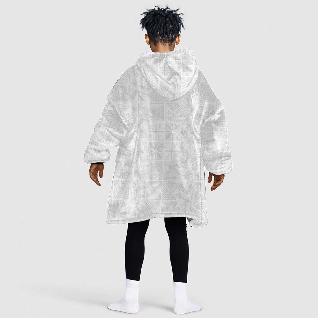 Nigeria Yoruba Osun-Osogbo Festival Kid Wearable Blanket Hoodie White Lily Lei - African Pride
