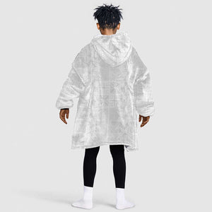 Nigeria Yoruba Osun-Osogbo Festival Kid Wearable Blanket Hoodie White Lily Lei - African Pride