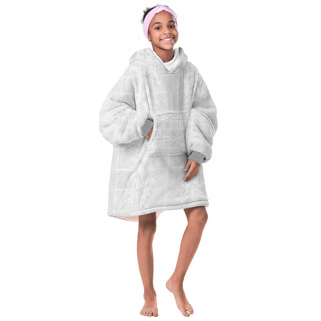 Nigeria Yoruba Osun-Osogbo Festival Kid Wearable Blanket Hoodie White Lily Lei - African Pride