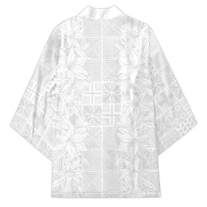 Nigeria Osun-Osogbo Festival Kimono White Lily Lei With Yoruba Pattern