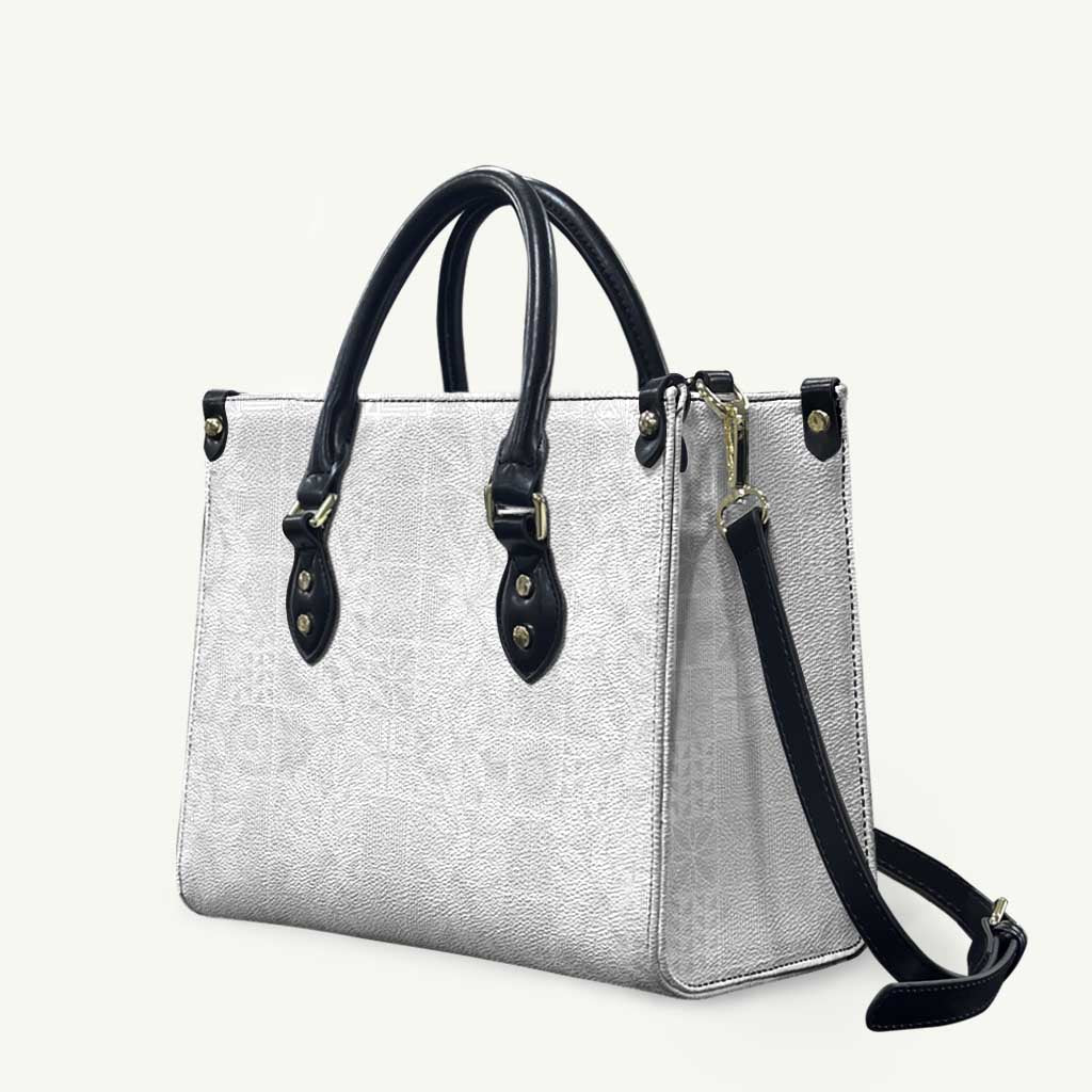 Nigeria Osun-Osogbo Festival Leather Bag White Lily Lei With Yoruba Pattern