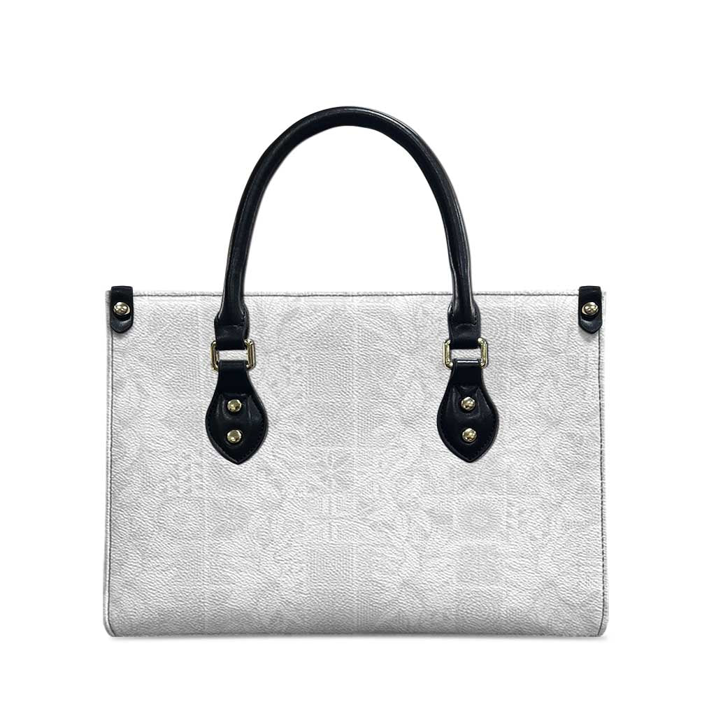 Nigeria Osun-Osogbo Festival Leather Bag White Lily Lei With Yoruba Pattern