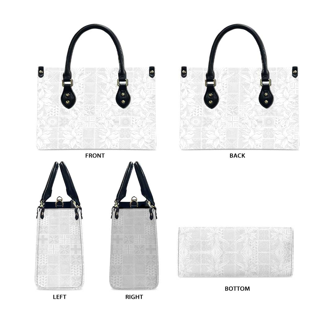 Nigeria Osun-Osogbo Festival Leather Bag White Lily Lei With Yoruba Pattern