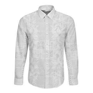 Nigeria Yoruba Osun-Osogbo Festival Long Sleeve Button Shirt White Lily Lei - African Pride