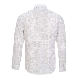 Nigeria Yoruba Osun-Osogbo Festival Long Sleeve Button Shirt White Lily Lei - African Pride
