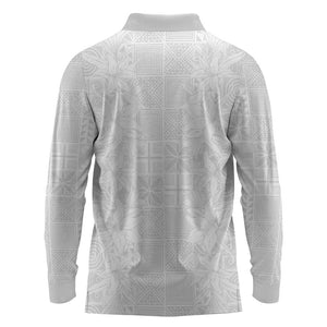 Nigeria Yoruba Osun-Osogbo Festival Long Sleeve Polo Shirt White Lily Lei - African Pride