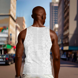 Nigeria Yoruba Osun-Osogbo Festival Men Tank Top White Lily Lei - African Pride