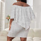 Nigeria Yoruba Osun-Osogbo Festival Off Shoulder Short Dress White Lily Lei - African Pride