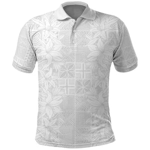 Nigeria Yoruba Osun-Osogbo Festival Polo Shirt White Lily Lei - African Pride
