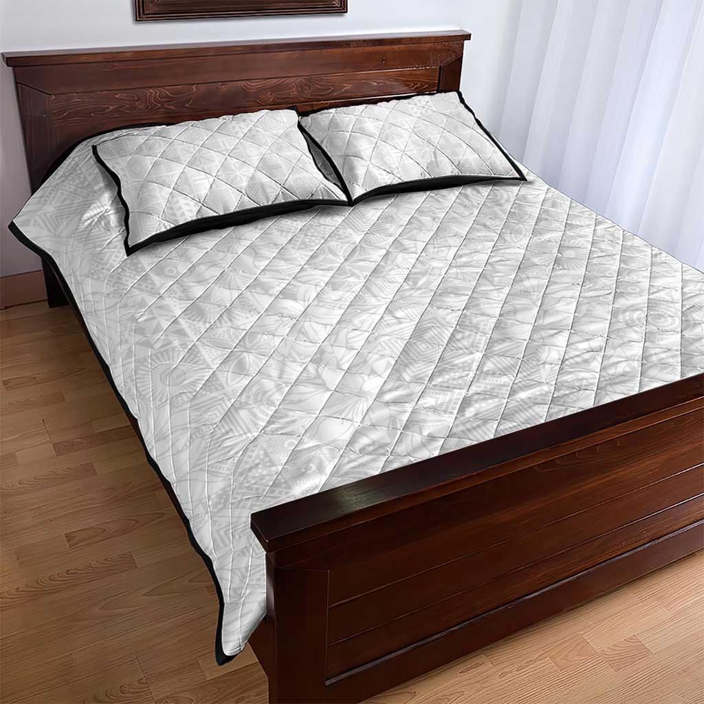 Nigeria Yoruba Osun-Osogbo Festival Quilt Bed Set White Lily Lei - African Pride