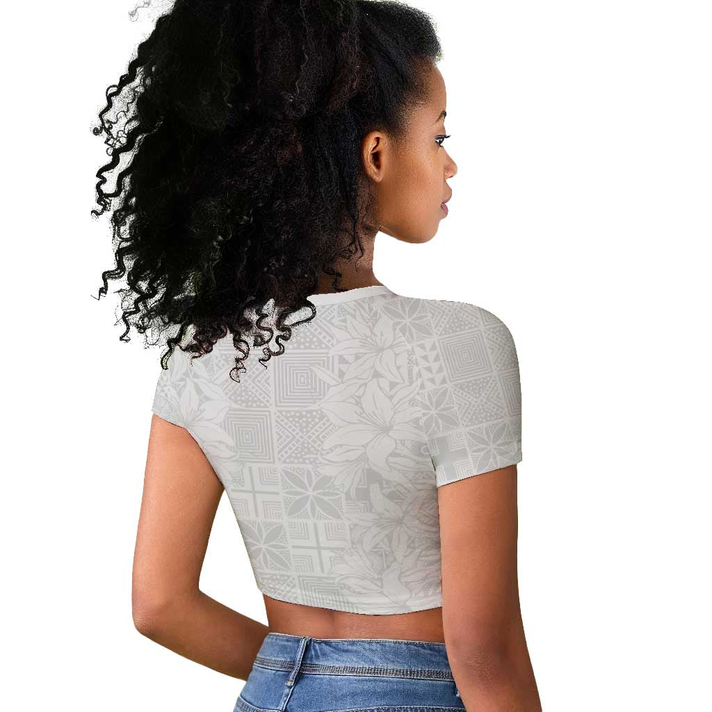 Nigeria Yoruba Osun-Osogbo Festival Raglan Cropped T shirt White Lily Lei - African Pride