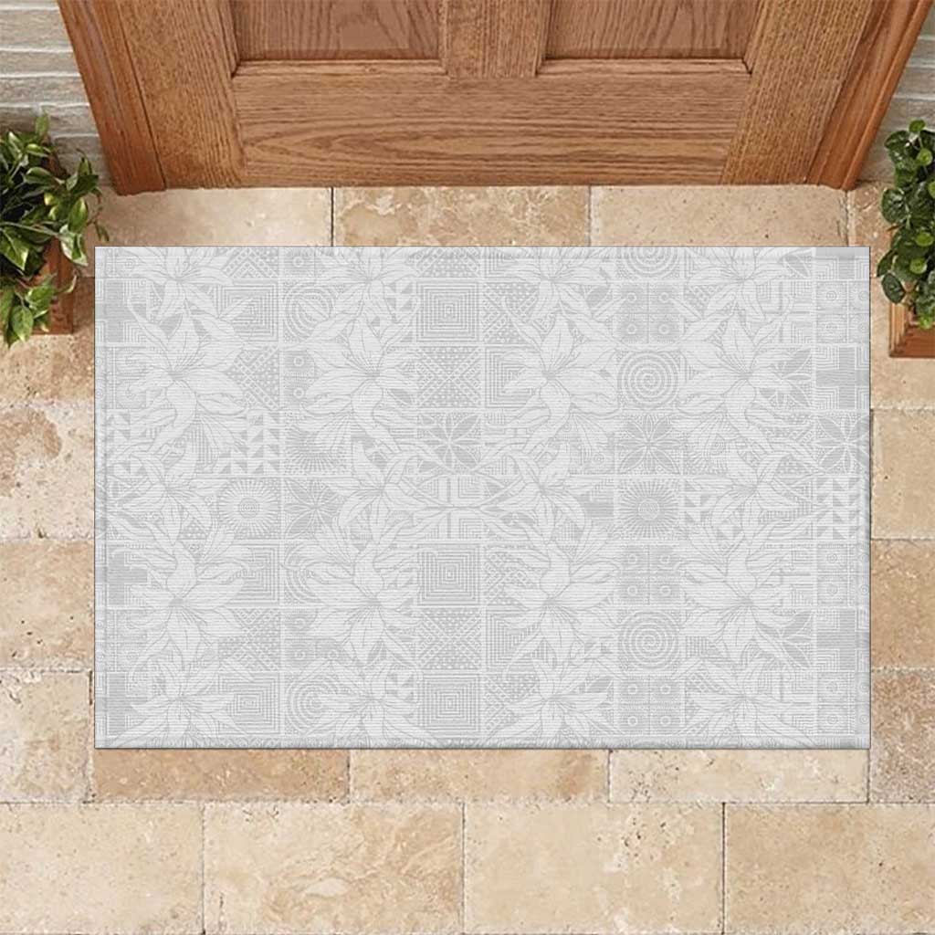 Nigeria Yoruba Osun-Osogbo Festival Rubber Doormat White Lily Lei - African Pride