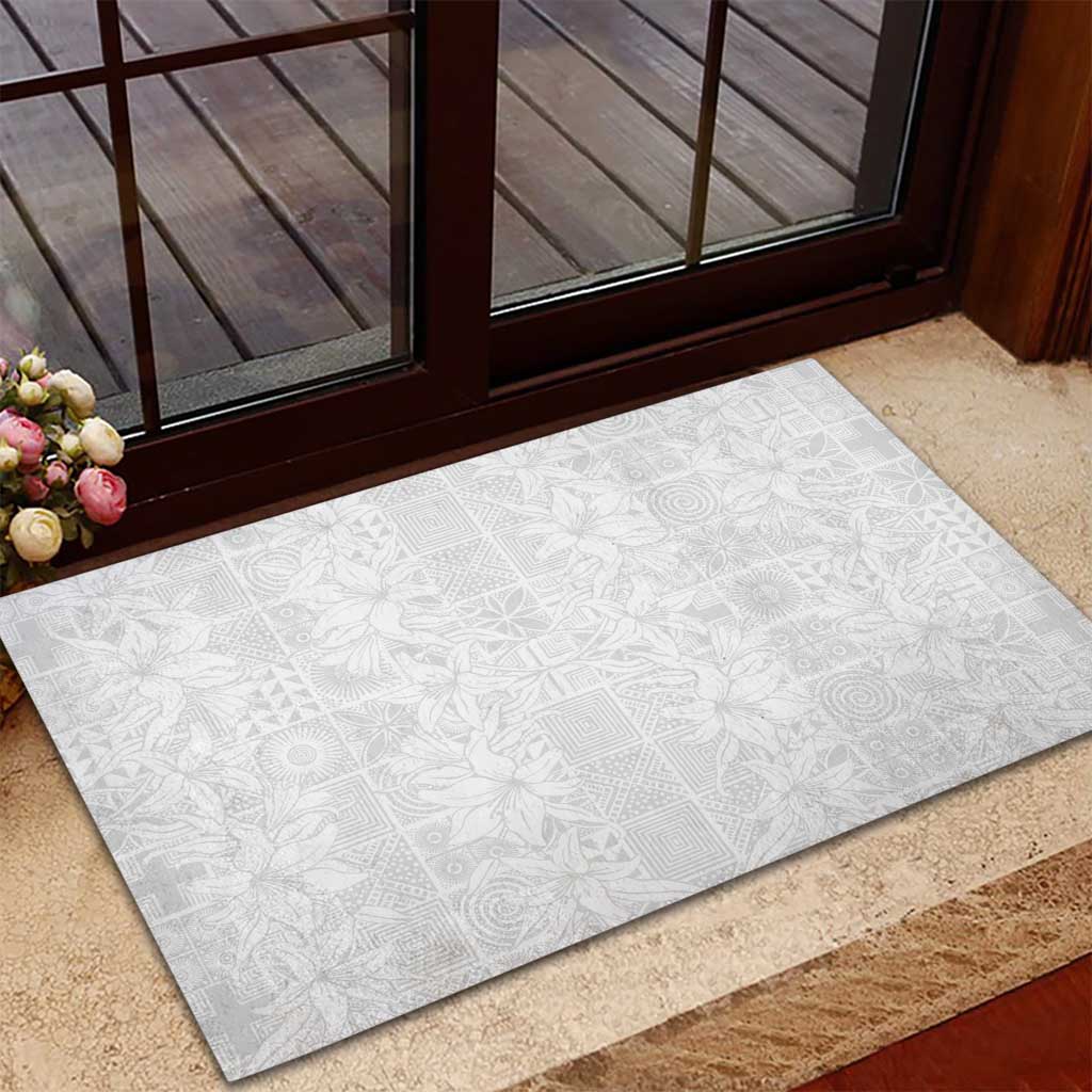 Nigeria Yoruba Osun-Osogbo Festival Rubber Doormat White Lily Lei - African Pride
