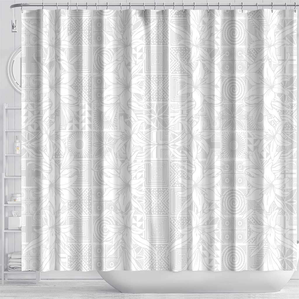 Nigeria Yoruba Osun-Osogbo Festival Shower Curtain White Lily Lei - African Pride