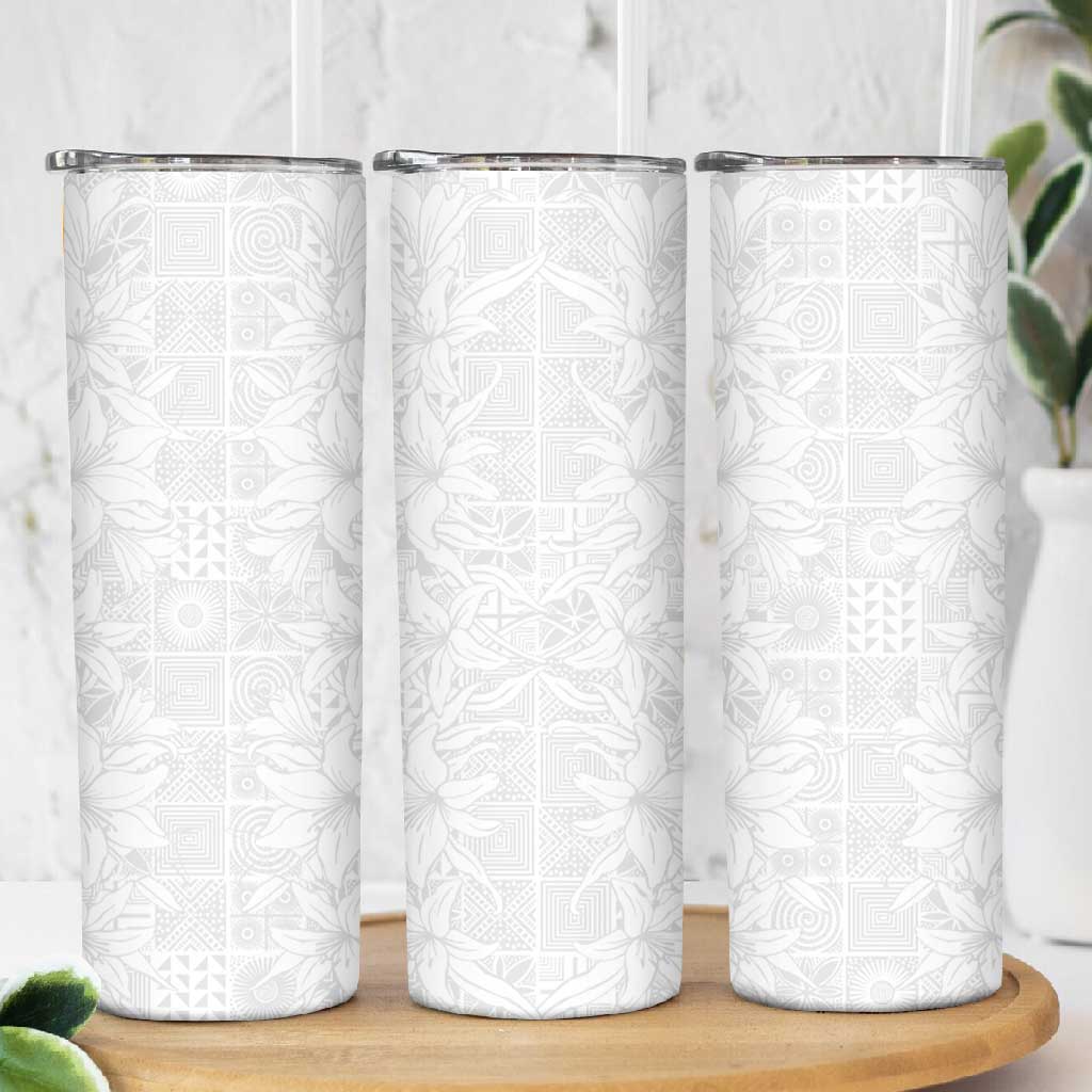 Nigeria Yoruba Osun-Osogbo Festival Skinny Tumbler White Lily Lei - African Pride
