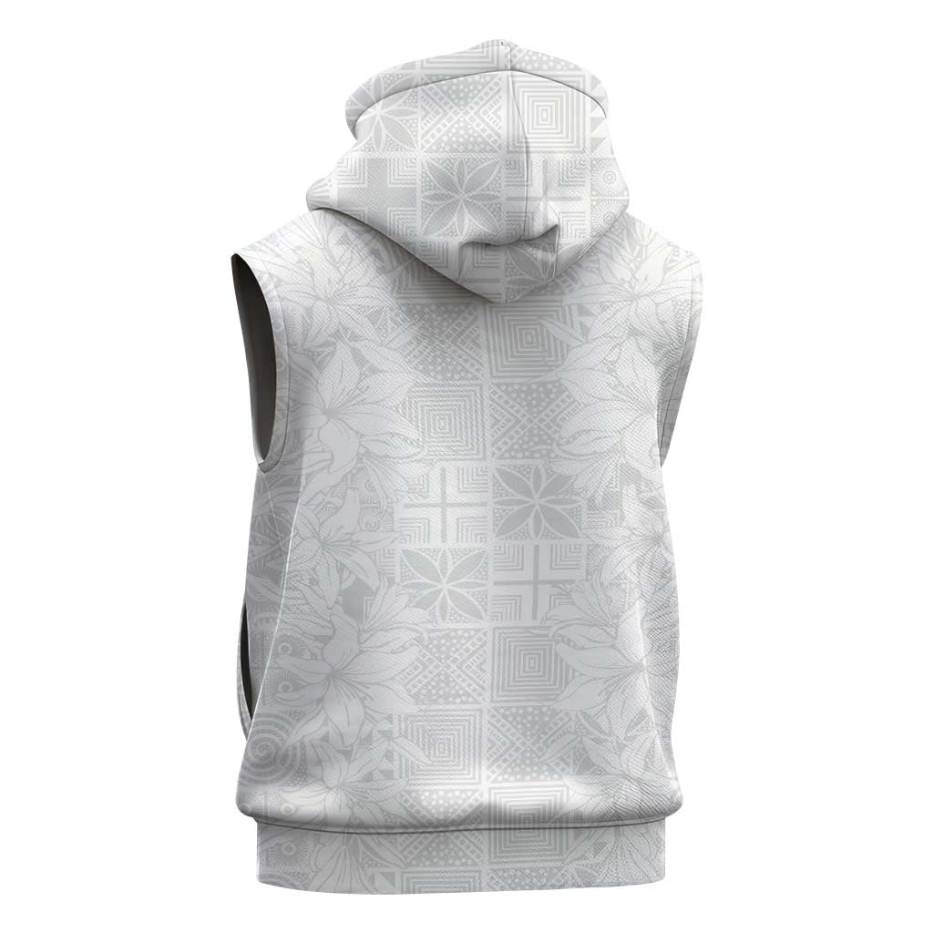 Nigeria Yoruba Osun-Osogbo Festival Sleeveless Hoodie White Lily Lei - African Pride