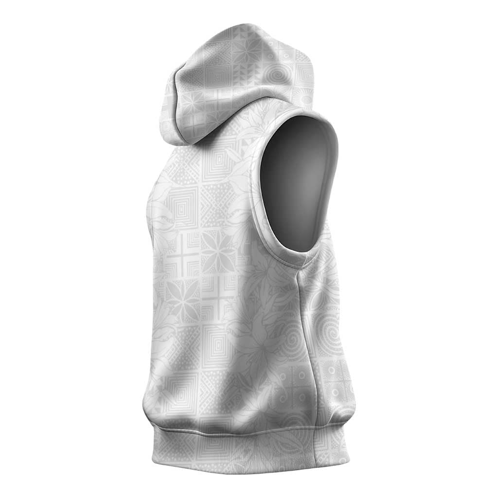 Nigeria Yoruba Osun-Osogbo Festival Sleeveless Hoodie White Lily Lei - African Pride