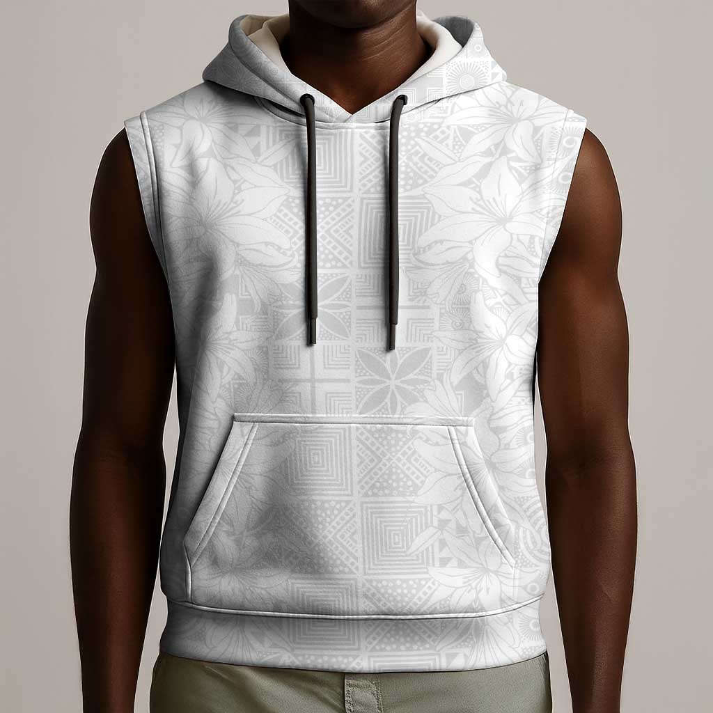 Nigeria Yoruba Osun-Osogbo Festival Sleeveless Hoodie White Lily Lei - African Pride