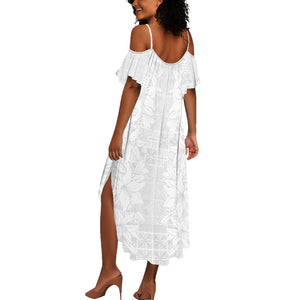 Nigeria Yoruba Osun-Osogbo Festival Summer Maxi Dress White Lily Lei - African Pride