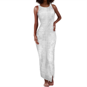 Nigeria Yoruba Osun-Osogbo Festival Tank Maxi Dress White Lily Lei - African Pride