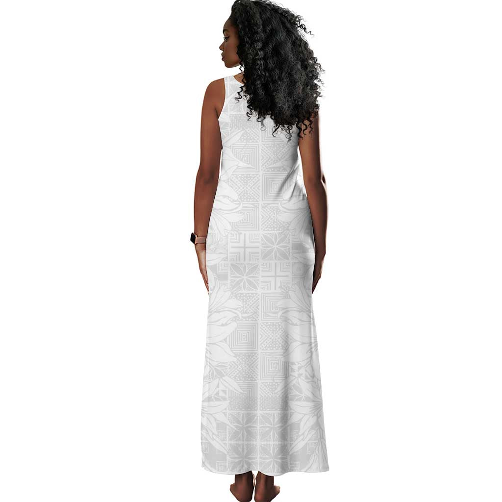 Nigeria Yoruba Osun-Osogbo Festival Tank Maxi Dress White Lily Lei - African Pride