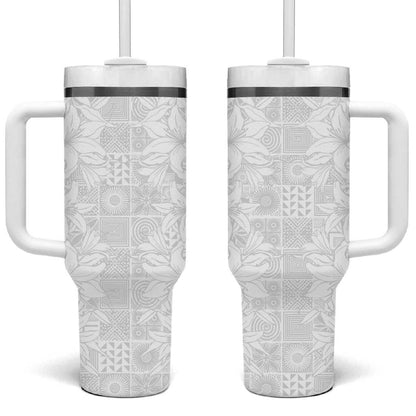 Nigeria Yoruba Osun-Osogbo Festival Tumbler With Handle White Lily Lei - African Pride