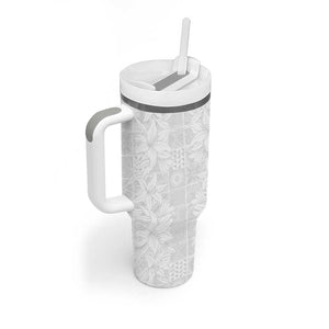 Nigeria Yoruba Osun-Osogbo Festival Tumbler With Handle White Lily Lei - African Pride