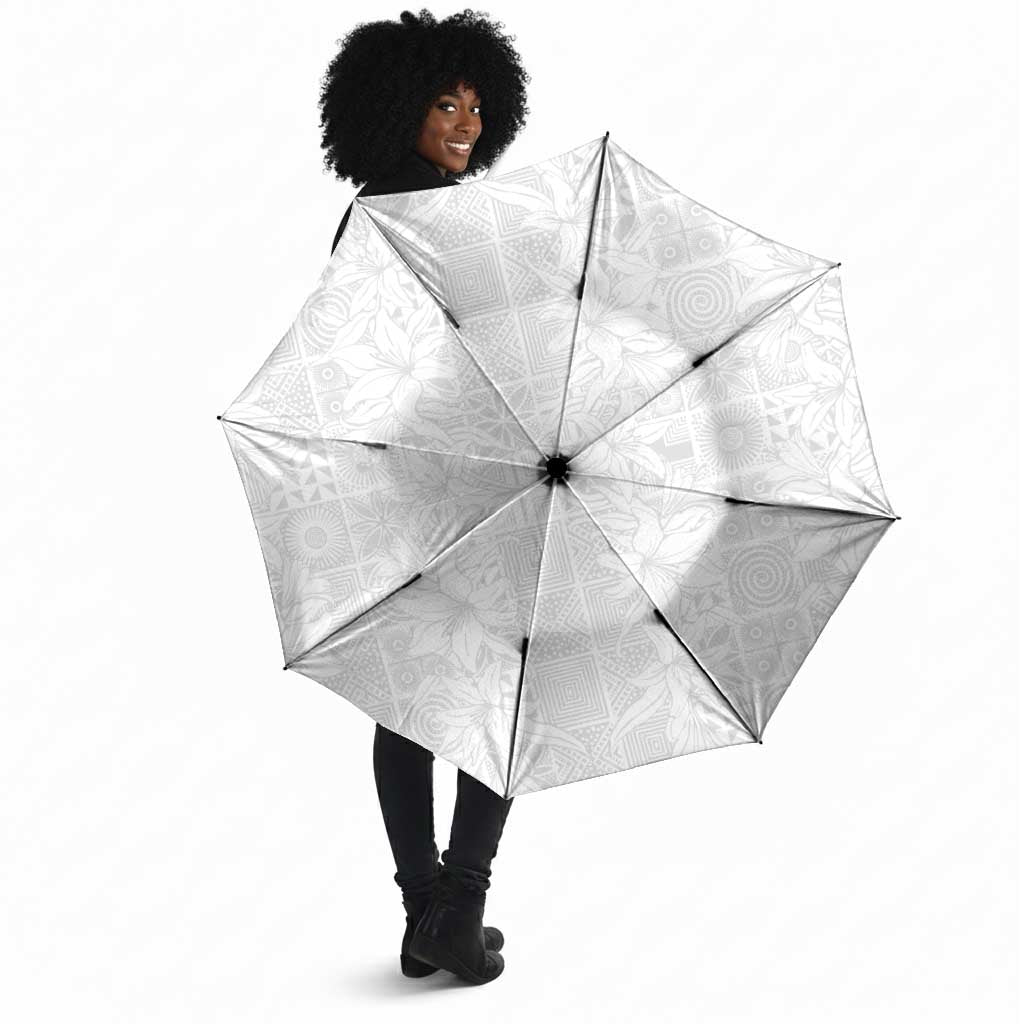 Nigeria Osun-Osogbo Festival Umbrella White Lily Lei With Yoruba Pattern