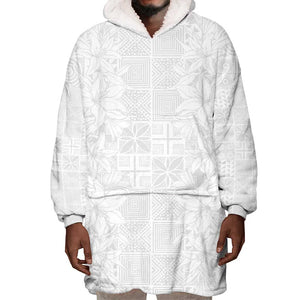 Nigeria Yoruba Osun-Osogbo Festival Wearable Blanket Hoodie White Lily Lei - African Pride