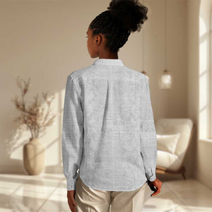 Nigeria Yoruba Osun-Osogbo Festival Women Casual Shirt White Lily Lei - African Pride