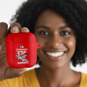 Tuskegee Red Tails Airmen AirPods Case P-51 Mustang 332nd Fighter Group - Red
