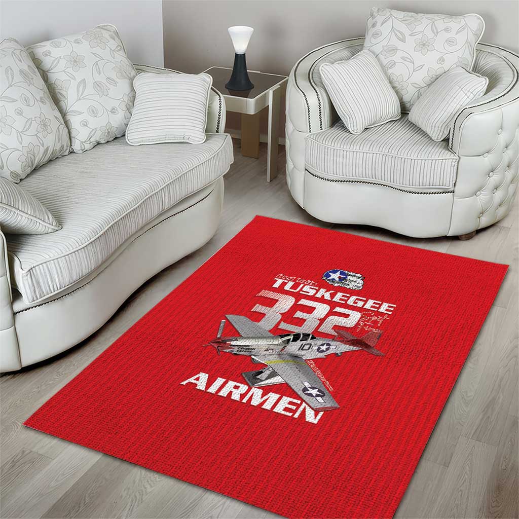 Tuskegee Red Tails Airmen Area Rug 332nd Fighter Group - Red - African Pride