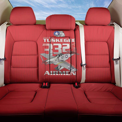 Tuskegee Red Tails Airmen Back Car Seat Cover 332nd Fighter Group - Red - African Pride