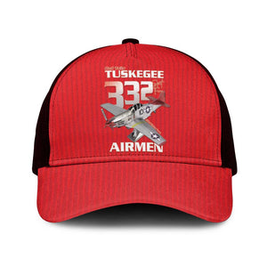 Tuskegee Red Tails Airmen Baseball Net Cap 332nd Fighter Group - Red - African Pride