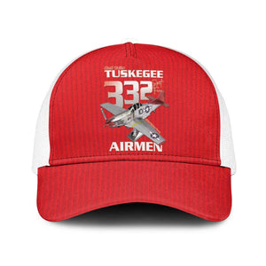 Tuskegee Red Tails Airmen Baseball Net Cap 332nd Fighter Group - Red - African Pride