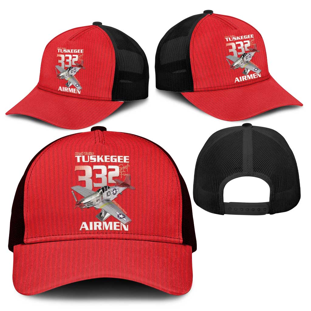 Tuskegee Red Tails Airmen Baseball Net Cap 332nd Fighter Group - Red - African Pride