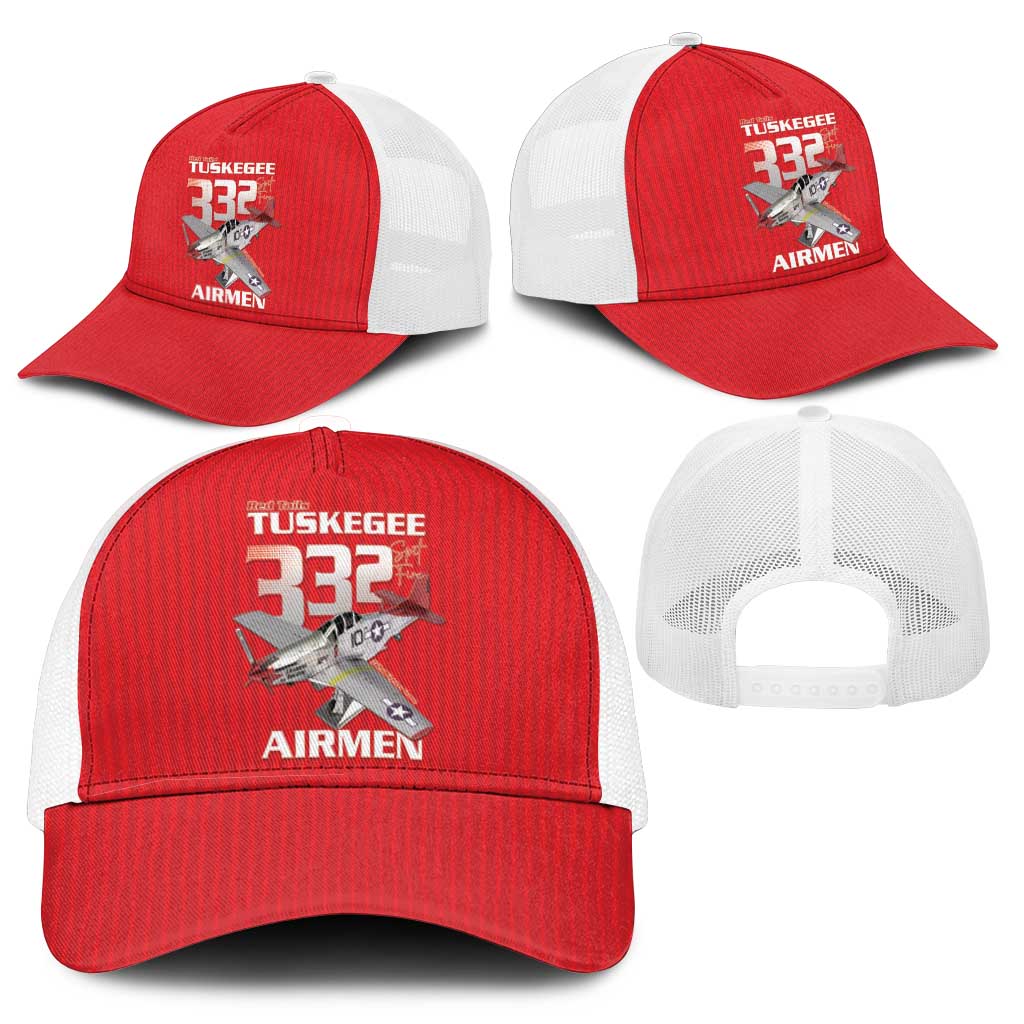 Tuskegee Red Tails Airmen Baseball Net Cap 332nd Fighter Group - Red - African Pride